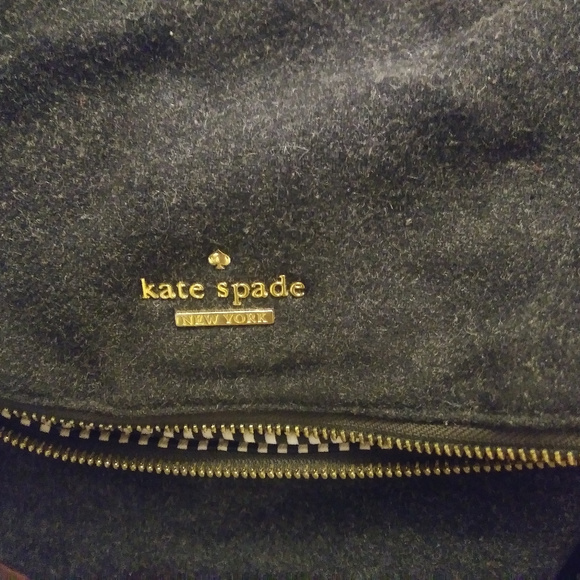 Grey Kate Spade Purse w/burnt orange strap - Picture 5 of 5